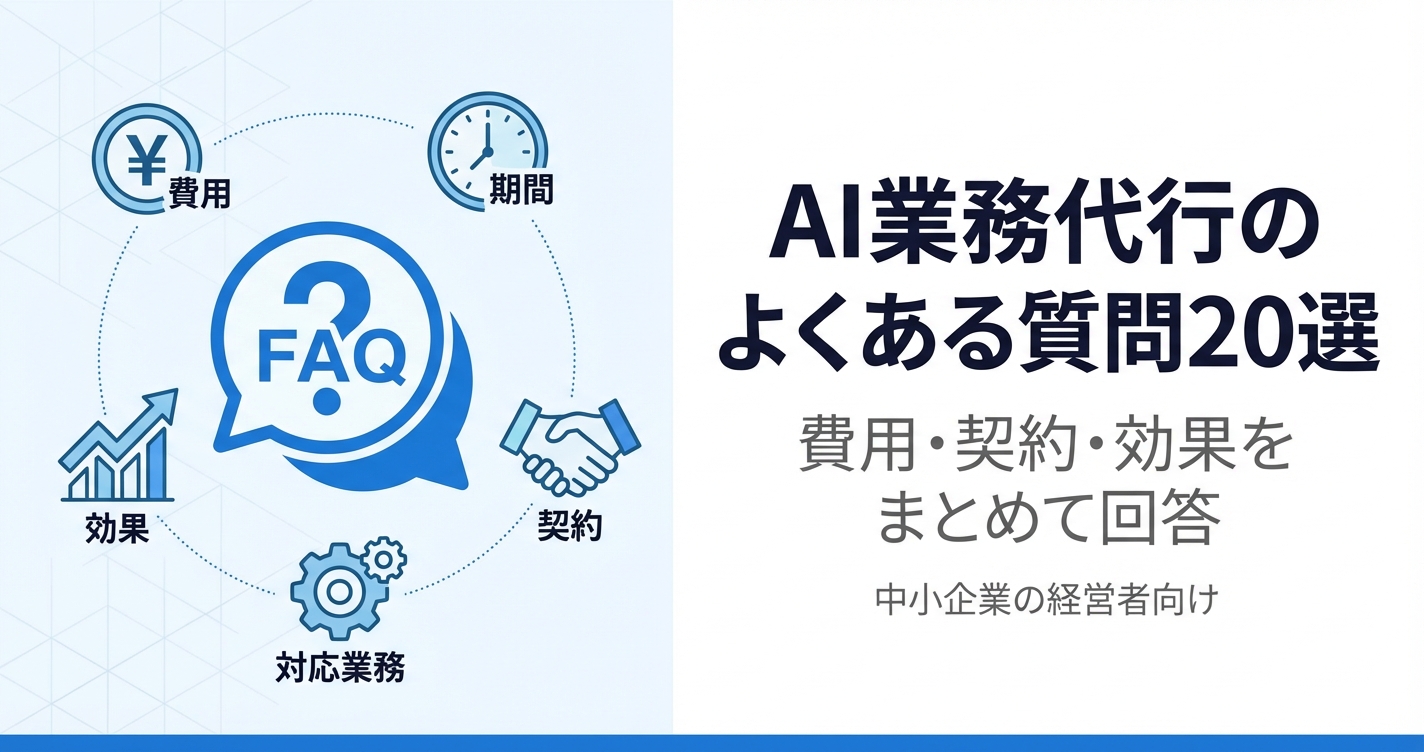 AI業務代行のよくある質問20選｜費用・契約・効果をまとめて回答