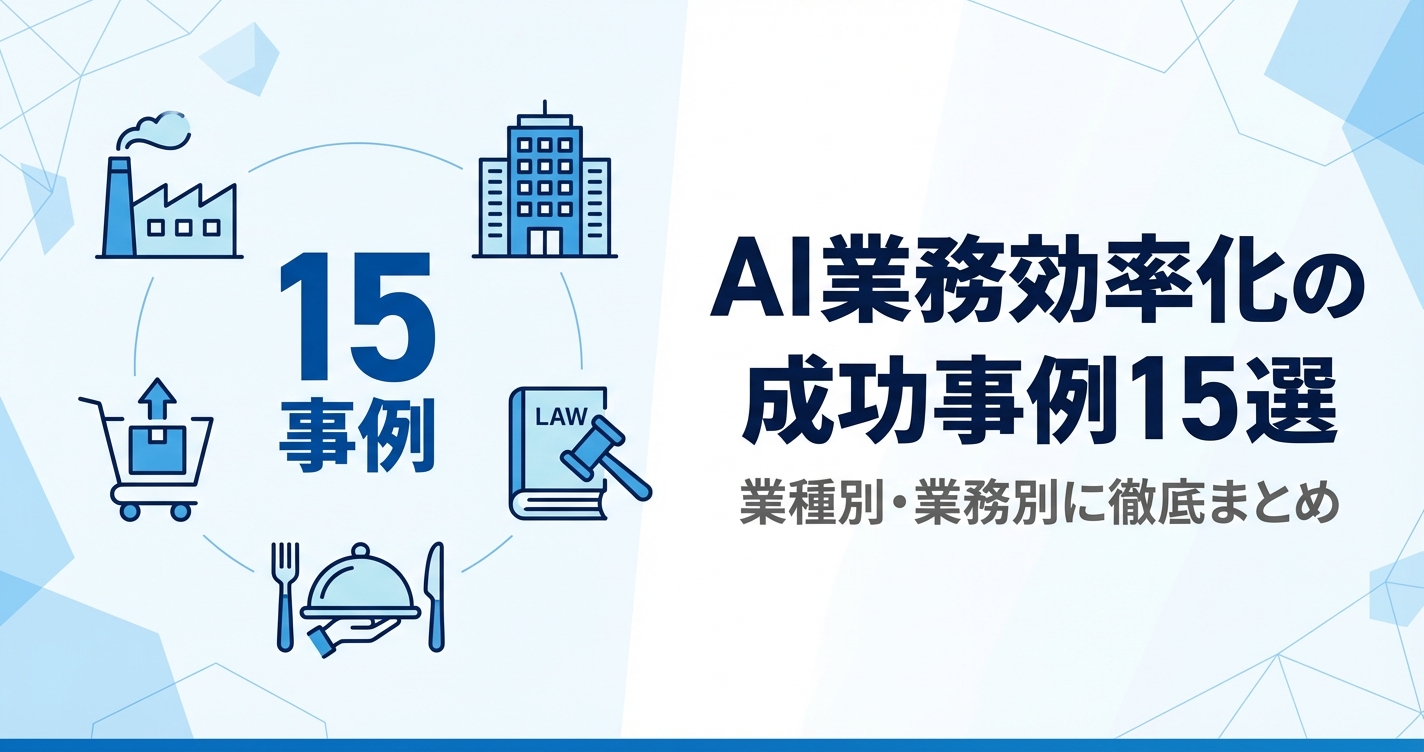 AI業務効率化の成功事例15選｜業種別・業務別に徹底まとめ