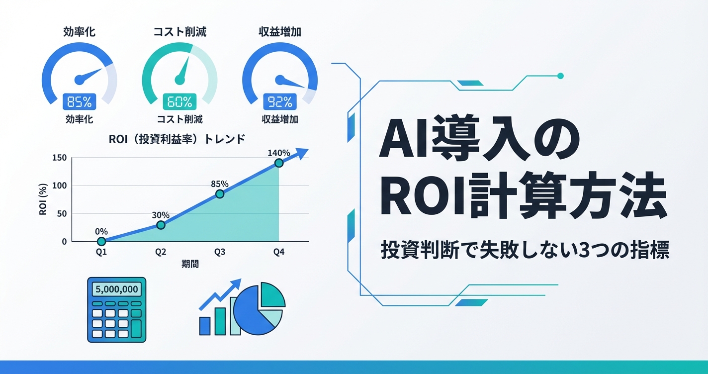 AI導入のROI計算方法｜中小企業が投資判断で失敗しないための3つの指標