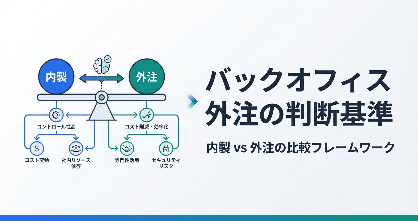 バックオフィス外注で属人化を解消｜中小企業向け判断基準と進め方ガイド