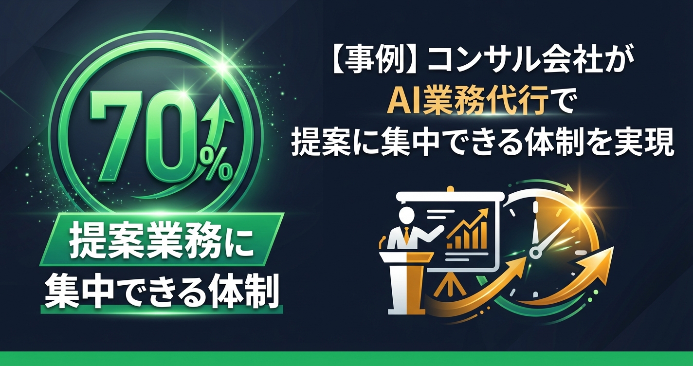 【事例】コンサル会社がAI業務代行で「提案に集中できる体制」を実現した話