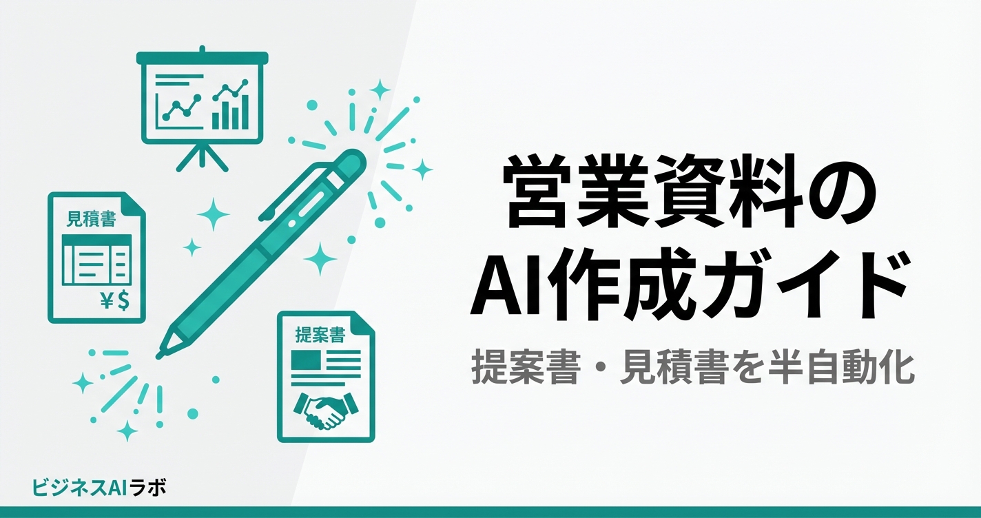 営業資料のAI作成ガイド｜提案書・見積書・プレゼン資料を半自動化する方法