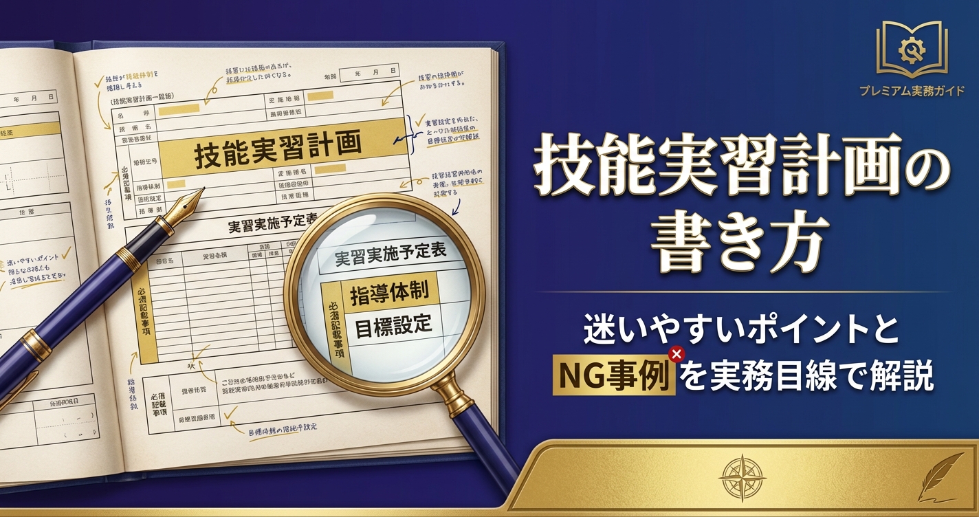 技能実習計画の書き方｜迷いやすいポイントとNG事例を実務目線で解説