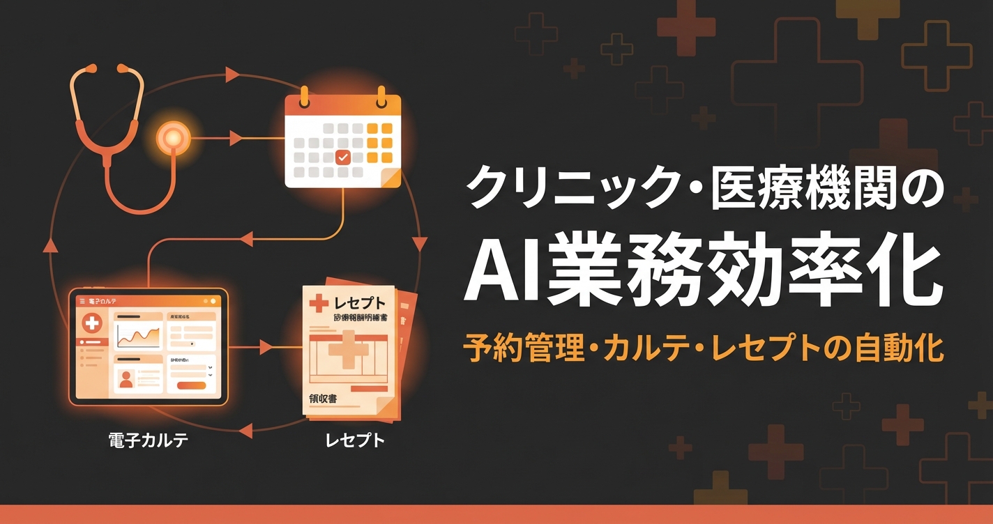 クリニック・医療機関のAI業務効率化｜予約管理・カルテ・レセプトの自動化