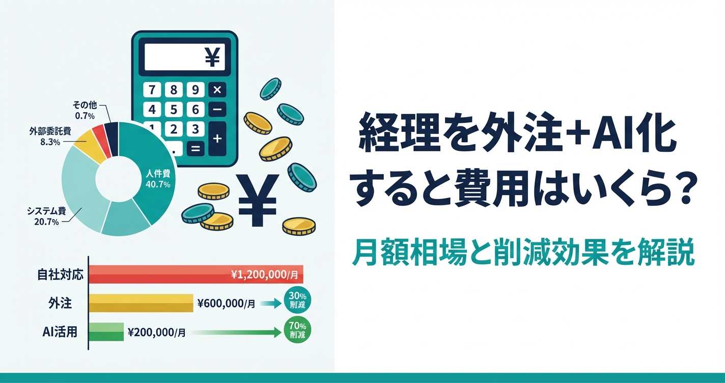 経理を外注+AI化すると費用はいくら？月額相場と削減効果を解説