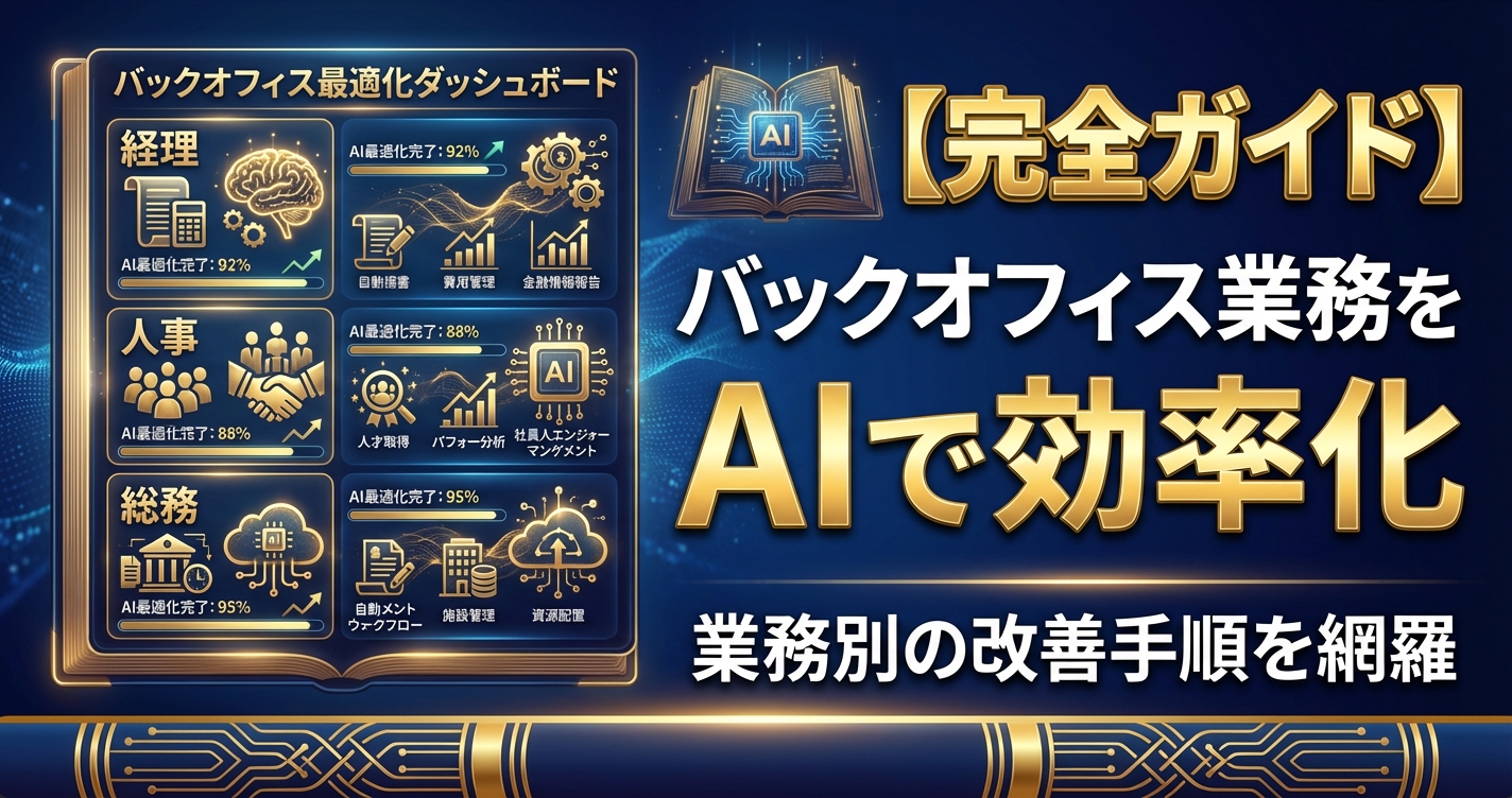 【完全ガイド】中小企業のバックオフィス業務をAIで効率化する方法｜業務別の改善手順
