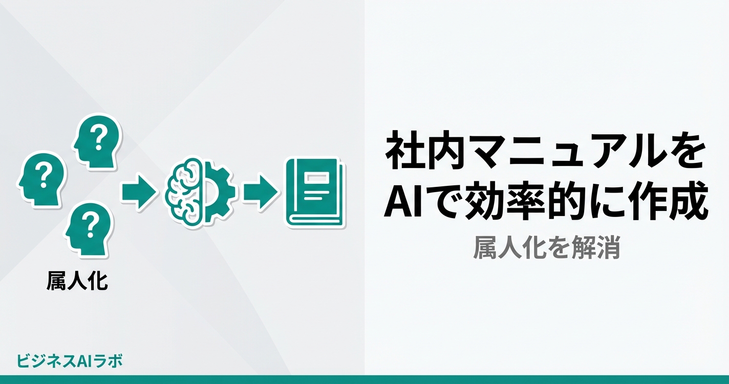 社内マニュアルをAIで効率的に作成・更新する方法｜属人化を解消