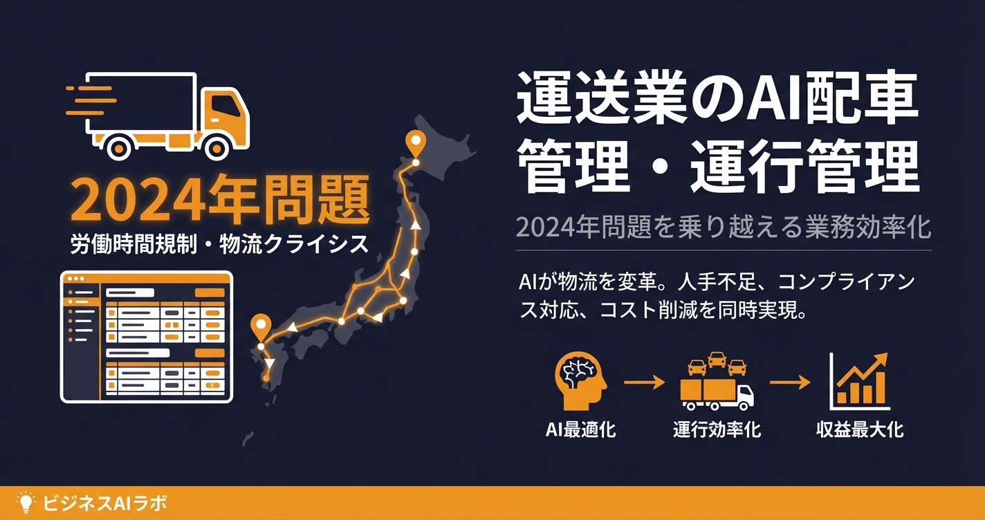 運送業のAI配車管理・運行管理｜2024年問題を乗り越える業務効率化